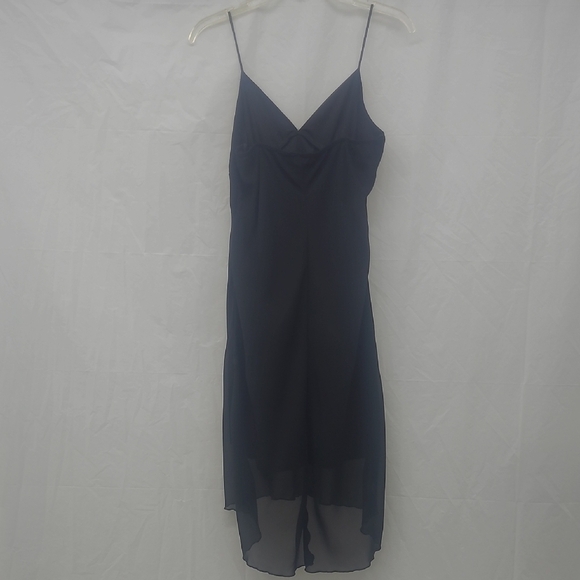 Little Black Dress Spaghetti Strap Sweetheart Neck Lined Hi Lo Hem Old Money - Picture 5 of 10